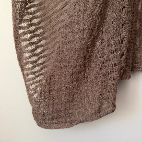 Eileen Fisher 100% Baby Alpaca Cardigan Sleeveless High Low Hem Soft Long Brown - Picture 5 of 11